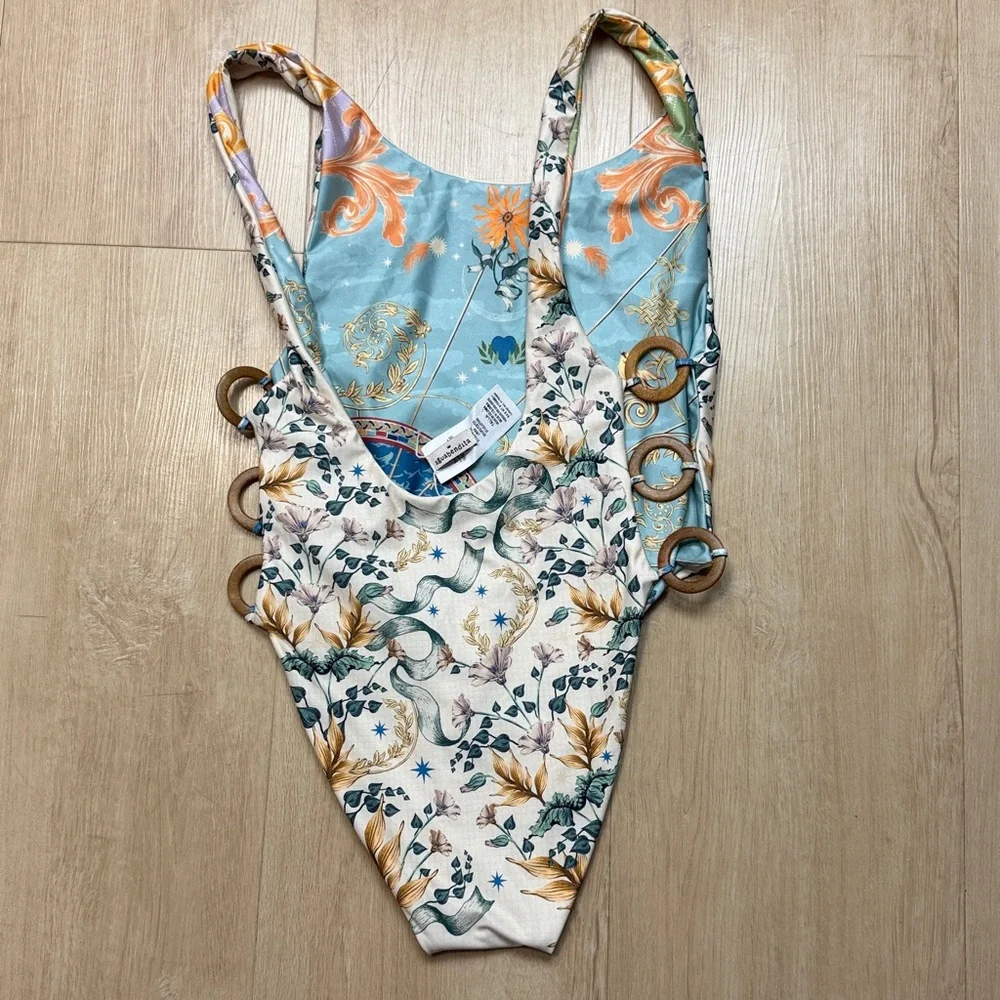 Agua Bendita Yara Solstice Reversible One-Piece Swimsuit, SIZE LARGE